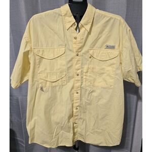 Columbia PFG Bahama II short-sleeve fishing shirt Yeollow Men's Medium